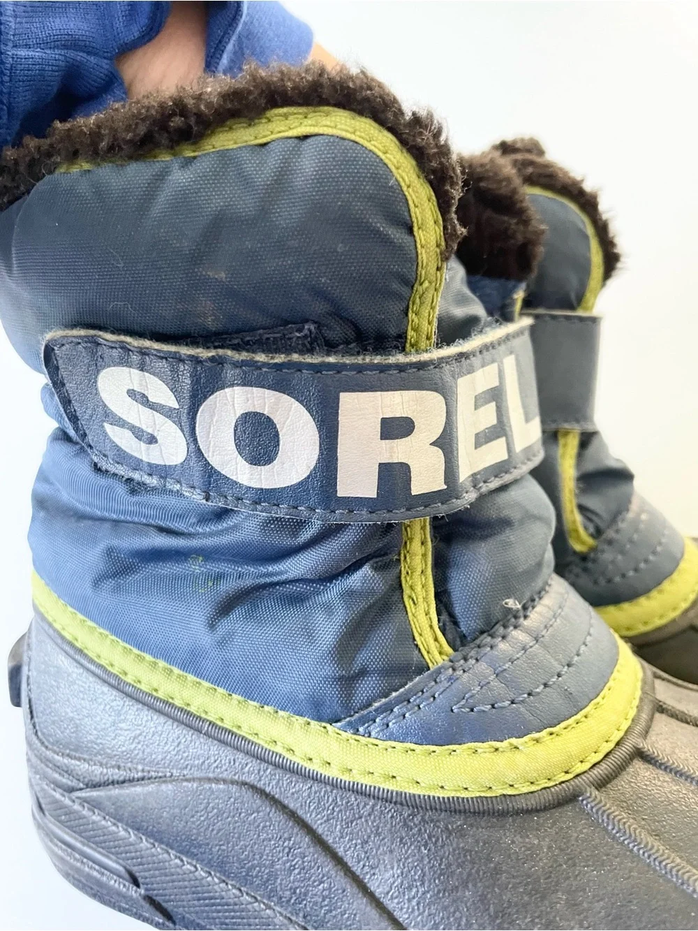 Sorel Snow Commander Snow Boots Navy Blue Green Black size 12C
